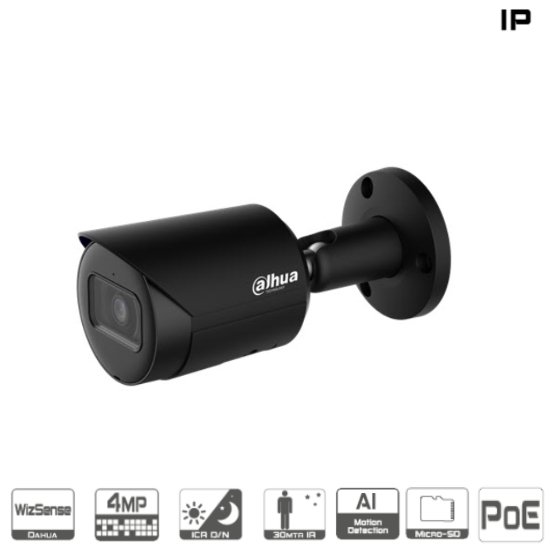 Dahua HFW2441S-S-B Zwart 4MP Bullet Camera