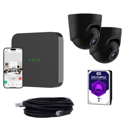 Ajax Camera Set Eengezinswoning – 2 Camera’s + NVR  (1TB HDD)