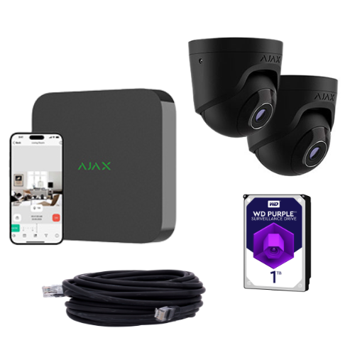 Ajax Camera Set Eengezinswoning – 2 Camera’s + NVR  (1TB HDD)