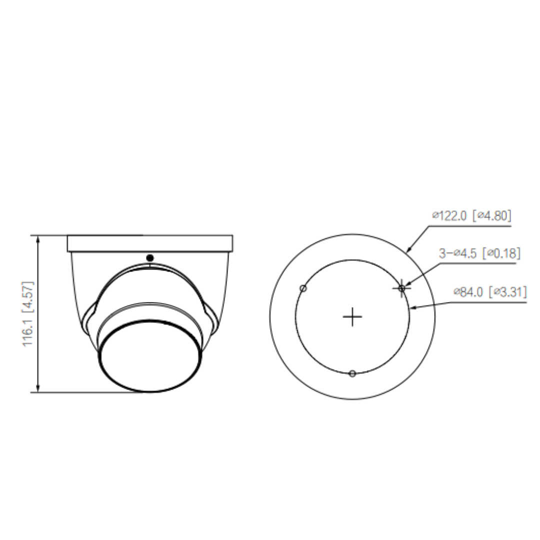 Dahua IPC-HDW3849H- 8MP TiOC Full Color Dome Camera Zwart